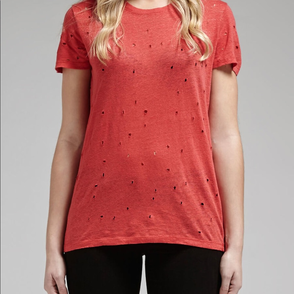 Iro Distressed linen t in clay (red)